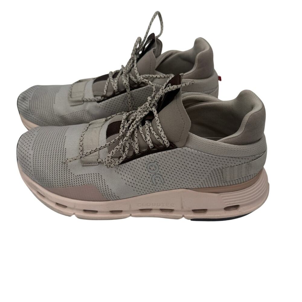 ON Cloudnova Running Athletic Sneaker Shoes Pearl Shell Gray White Women 10